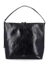 Apc A.p.c. Spacious Black Leather Vera Maxi Bag In Black