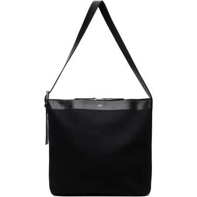 A.p.c. Black Vera Maxi Biker Bag In Lzz Black