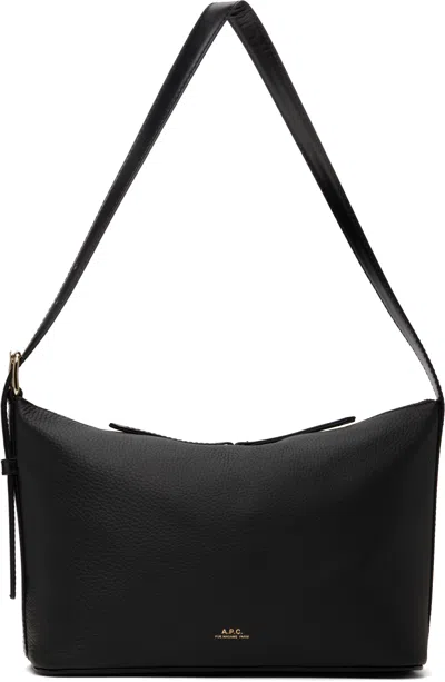 Apc A.p.c. Calfskin Shoulder Bag With Top Handle In Black