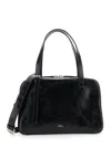 Apc Virginie Black Shoulder Bag With Removable Shoulder Strap And Front Logo In Leather Woman In Black