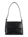 Apc Sac Virginie Flap Leather Shoulder Bag In Black