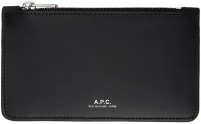 Apc Walter Leather Card Case In Black