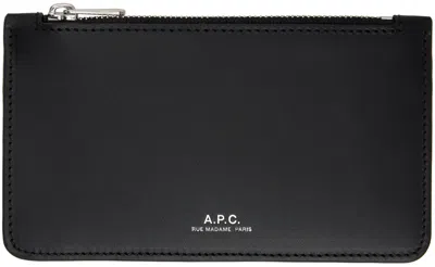 Apc Walter Leather Card Case In Lzz Black
