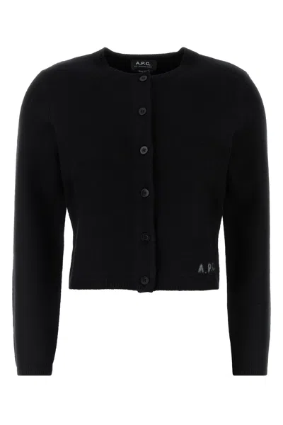 APC CARDIGAN MILA IN LANA NERO  DONNA
