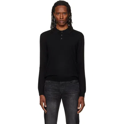 A.p.c. Black Wool Polo