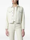 Apc Long-sleeved Single-breasted Denim Jacket In White