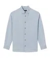 Apc A.p.c. Bleached Organic Denim Shirt With Classic Collar In Blue
