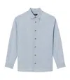 Apc A.p.c. Bleached Organic Denim Shirt With Classic Collar In Blue