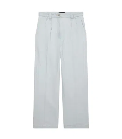 Apc A.p.c. Bleached-out Japanese Denim Loose-fit Trousers In White