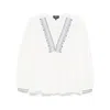 Apc A.p.c. V-neck Blouse With Buttoned-cuff Sleeves In White