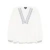 Apc A.p.c. V-neck Blouse With Buttoned-cuff Sleeves In White