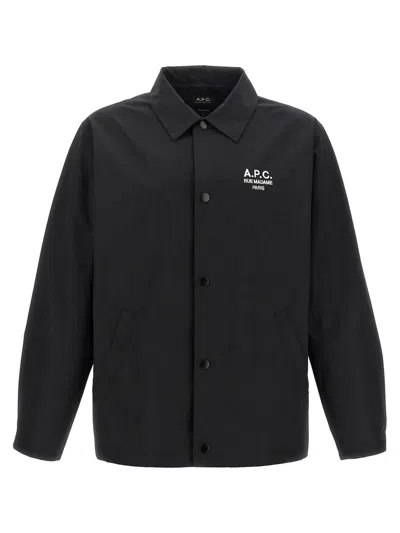 APC A.P.C. 'REGIS' BLACK COTTON BLEND SHIRT