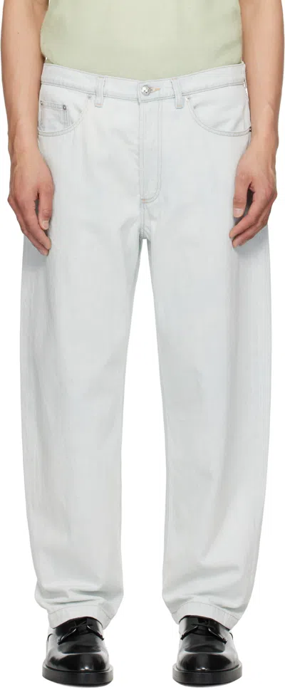 Apc Blue Achille Jeans In Ial Washed Indigo
