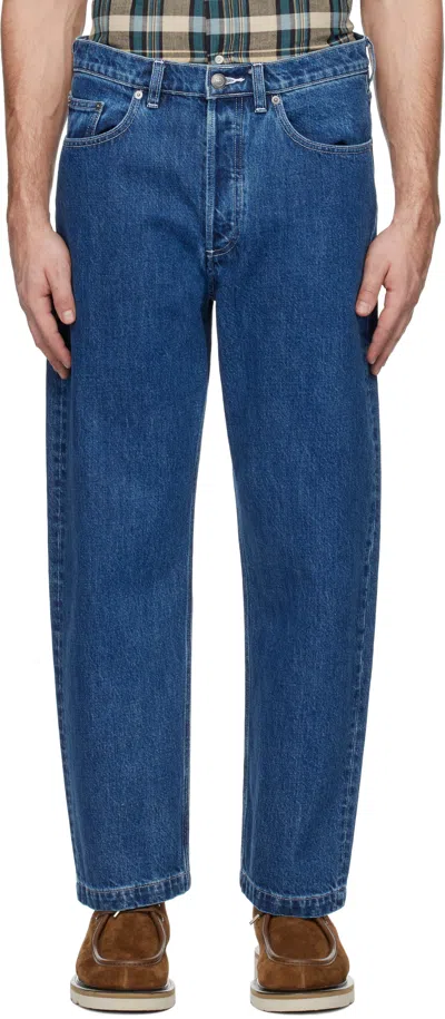 Apc Blue Achille Jeans In Ial Washed Indigo