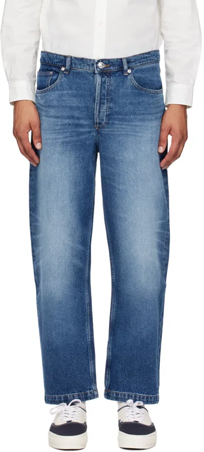 Apc Blue Achilles Jeans In Ial Washed Indigo