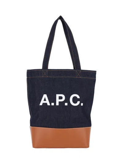 A.p.c. Blue Alex Denim Cotton Tote Bag