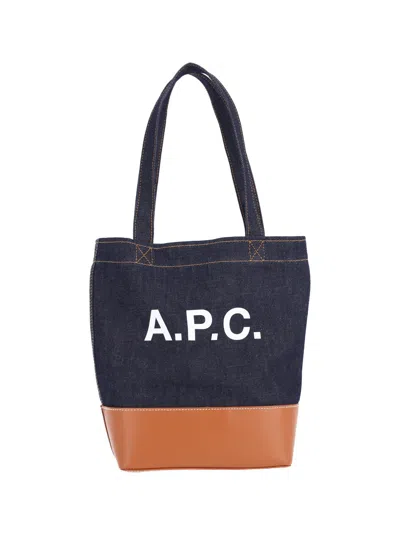 A.p.c. Blue Alex Small Denim Cotton Tote Bag