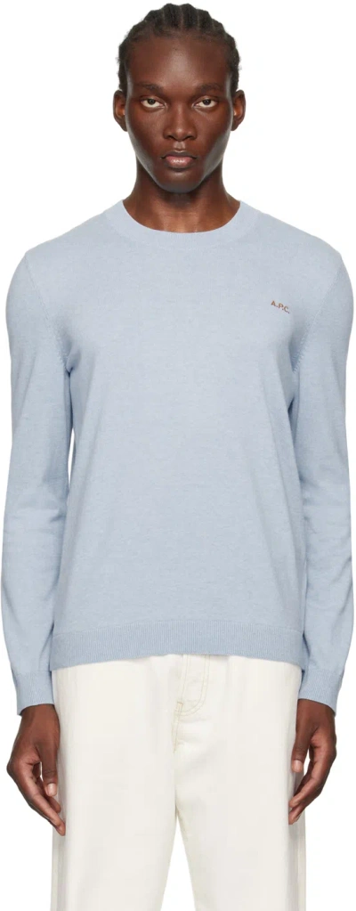 Apc Blue Amir Sweater In Pik Bleu Ciel Chine