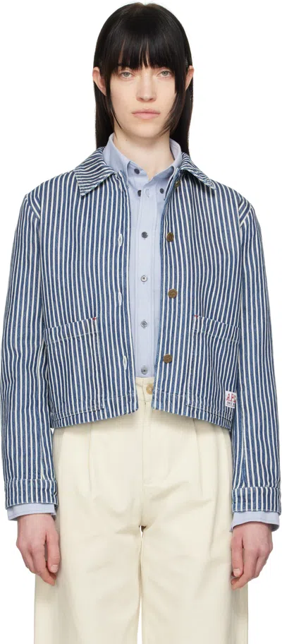 APC BLUE & WHITE FRIDA DENIM JACKET
