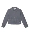 Apc A.p.c. Blue And White Striped Heavyweight Cotton Jacket In Blue