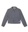Apc A.p.c. Blue And White Striped Heavyweight Cotton Jacket In Blue
