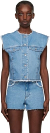 Apc Blue Barbara Denim Vest In Iab Light Blue