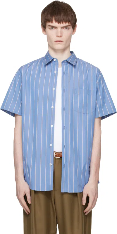 Apc Striped Pocket Shirt In Blue