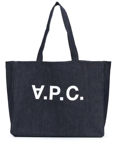 Apc A.p.c. Blue Denim Daniela Shopping Bag