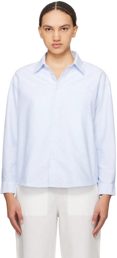 Apc Blue Boyfriend Shirt In Iaa Blue