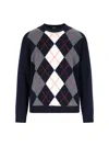 Apc A.p.c. Blue Check Pattern Virgin Wool Sweater In Multi