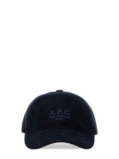 Apc A.p.c. Blue Cotton Hats In Black
