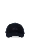 Apc Charlie Rue Madame Logo-print Cotton-corduroy Baseball Cap In Blue