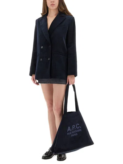 Apc A.p.c. Blue Cotton Jackets In Black