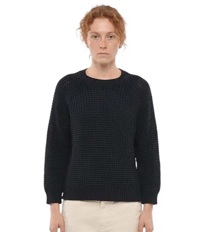 A.p.c. Blue Crew Neck Sweater In Black