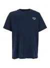 Apc Blue Crewneck T-shirt With Logo Embroidered On The Front In Cotton Man In Blue