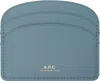 Apc Blue Demi-lune Card Holder In Ibb Ship Blue