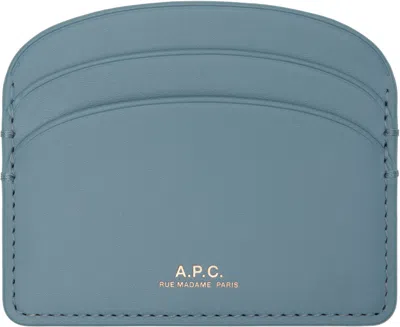 Apc Blue Demi-lune Card Holder In Ibb Ship Blue