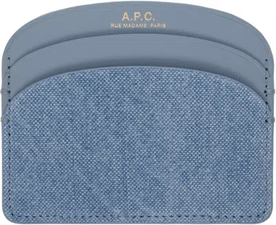 Apc Blue Demi-lune Card Holder In Ibb Ship Blue