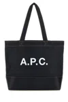 Apc A.p.c. Men Blue Denim And Leather Axel Shopping Bag