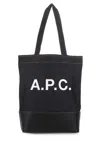 Apc A.p.c. Structured Denim Tote Bag With Leather Base In Blue