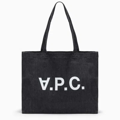 Apc Blue Denim Daniela Shopping Bag In Purple