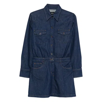 APC A.P.C. BLUE DRESSES - DAY DRESSES WOMEN