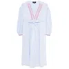 Apc A.p.c. Anni Embroidered Cotton Midi Dress In White