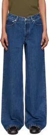 Apc A.p.c. High-waisted Wide-leg Jeans With Timeless Appeal In Blue