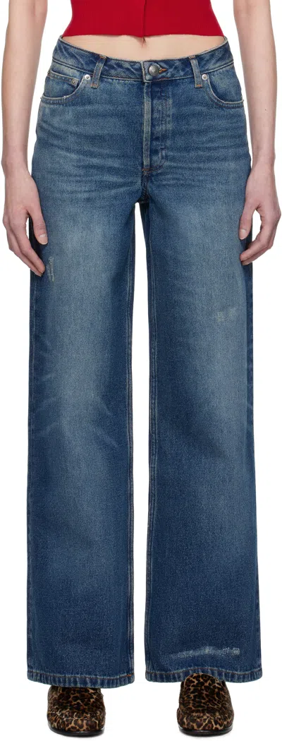 Apc Blue Elisabeth Jeans In Ial Washed Indigo