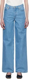 Apc Blue Elisabeth Jeans In Ial Washed Indigo