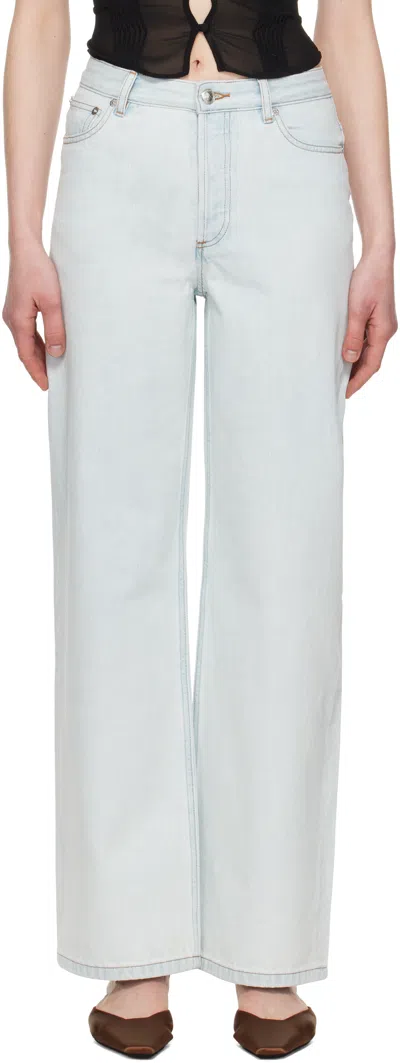 Apc Blue Elisabeth Jeans In Ial Washed Indigo
