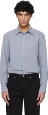 A.p.c. Blue Embroidered Overshirt In Blue