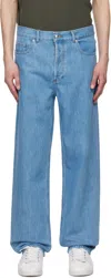 Apc Blue Fairfax Jeans In Ial Washed Indigo