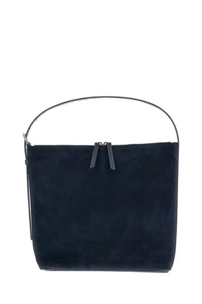 A.p.c. Blue Grained Leather Vera Shoulder Bag